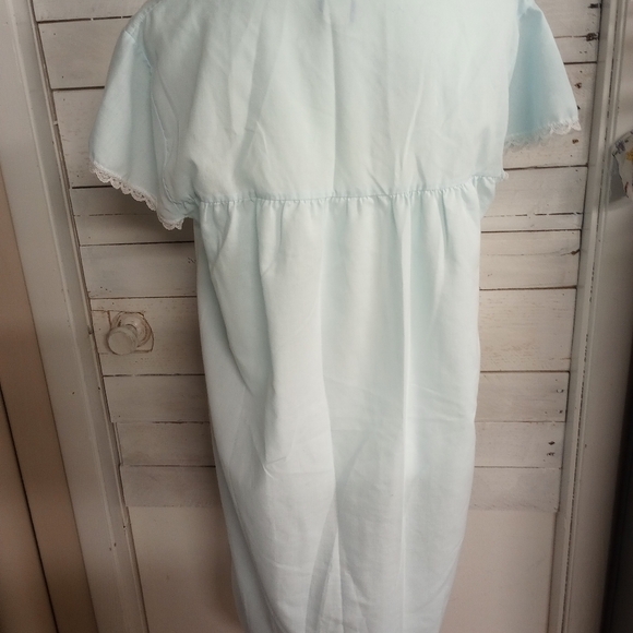 Vintage Elsie of Miami Nightgown Blue Women's Size Large Lace Embroidered - Picture 6 of 12